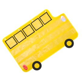 VILLFUL Bus Shaped Alphabet Learning Organizer Pouch for Classroom Decoration Pocket Chart for Language and Math Activities Engages Early Literacy and Numeracy Skills
