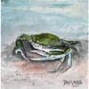 CafePress Blue Crab Acrylic Painting Decorative Fabric Shower Curtain