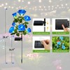 DWH 2 Pack Solar Garden Lights Outdoor, 7-Flower Rose LED