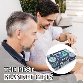 Funny Gag Dad Birthday Gifts from Daughter Son, Emergency Dad Jokes Blanket