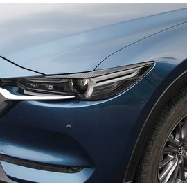 KELEIMAI Car Accessories Fit for Mazda CX-5 CX5 2018-2023 2024 2025 Exterior Front Headlights Lamps Eyebrow Cover Trim Strip (Carbon Fiber Style) ABS 2 PCS
