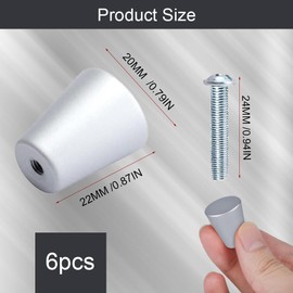 KARELLS Chic Drawer Knobs, Door Knobs, Cupboard, 6 Pieces Matte Black Drawer Knobs, Vintage Style Drawer Knobs, for Kitchen Cabinets, Drawers, Renovation Furniture (Silver)