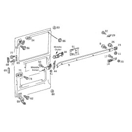 Trucktec Automotive Sprinter Right Sliding Door Roller Outer Hinge Middle Fits Dodge Freightliner