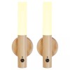 NATURAL RAW WOODEN WIRELESS MOTION SENSOR LED LIGHT MAGNETIC BASE