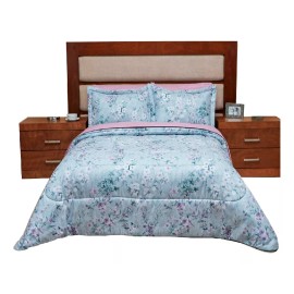 Elefantito Edredon King Size 2 Vistas Greta Gris Floral Envio Gratis