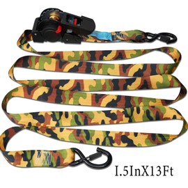 ANLULOAD Retractable Ratchet Strap(1.5in x 13ft),S Hook Retractable Tie Down Strap for Motorcycles, Boats,Atvs,Utvs.WLL1,102 Lbs,BS:2,204Lbs(4 Pack)