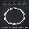 HIMSTORY Silver Bracelet for Men, 7mm 925 Sterling Silver Cuban