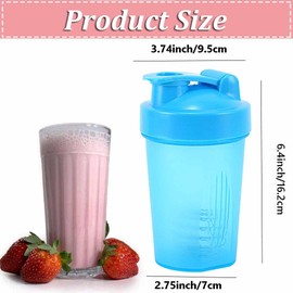 zukent Protein Shaker Bottle with Stainless Steel Mixing Ball, Shaker for Protein Shakes, Protein & Supplement Shaker Bottle, BPA Free, DEHP-Free, Leakproof, for Fitness Sports Gym - 400ml (Blue)