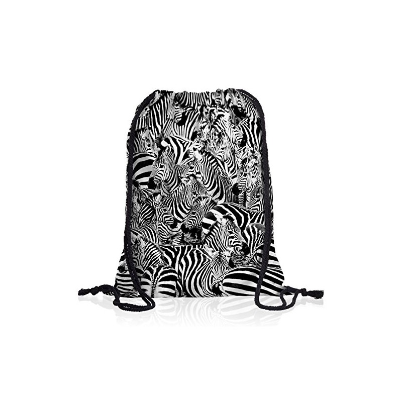 style3 Zebra Herd Backpack Gym Bag Sport Jute Bag Zebra,