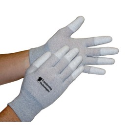 Transforming Technologies GL4503T Coated Finger Tip ESD Glove, Medium, 12-Pack