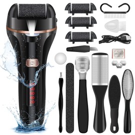 MOREVAC Electric Foot File Callus Remover, Rechargeable Pedicure Tools Foot Care Kit, Callus Remover for Feet with 3 Roller Heads,2 Speed for Remove Cracked Heels Calluses and Hard Skin