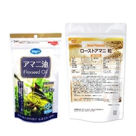 ローストアマニ 粒 200ｇ + アマニ油3g×30袋（分包タイプ）セット [01] NICHIGA(ニチガ)