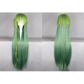 Sourcing Map Peluca Larga Con Trenza Para Mujer De Color Verde Degradado