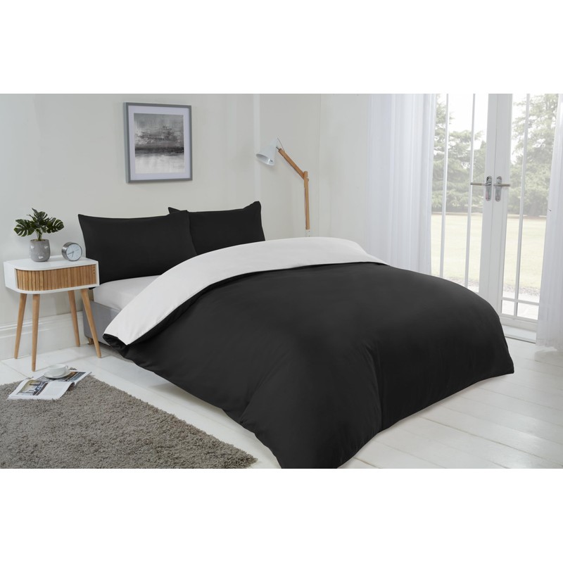 Emma Barclay Lyla Reversible Duvet Set in Black/White - Single