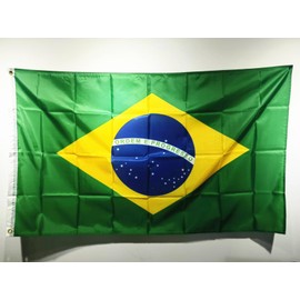 ACWIPT Brazil Flag Brazilian National Flags 5x8FT,Vivid Color,100D Premium Polyester Banner with Brass Grommets for Indoor and Outdoor. (5x8ft)