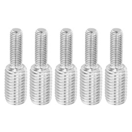 PATIKIL M8*M14*50 Double End Threaded Bolts, Pack of 5, 304 Stainless Steel Rod Bolts Thread Reducer Adapter for Furniture Fittings, 50 mm Long
