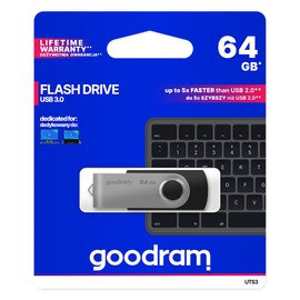 Goodram uts3 64Go USB 3.1 (Gen 2) Black Type A USB Flash Drive – USB flash drive (64GB, USB 3.1 (Gen 2), Type A, 60 MB/s; 60 MB/s; 20 MB/s)