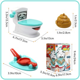 Poop Shoot Game,Shoot The Poop Family Toy with 12 Poops,2 Launchers,1 Sticker,Funny Toilet Toy Poo Toilet Game Poo Shoot Game Joke Prank Toy Novelty Poo Games for Kids Boys Girls Chrstmas Family Party