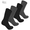 BRUBAKER 4 Pairs of Alpaca Kids Socks 100% Alpaca Wool