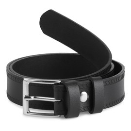 Kids Leather Belt K1D5 (Black-2, 55 cm (Total length 74 cm))