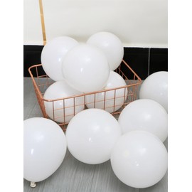 DECGOL White Latex Balloons 100 pcs Matte White Balloons Different Sizes 18 12 10 5 Inch Round Helium Balloons for White Themed Wedding Graduation Birthday Party Backdrop Decorations