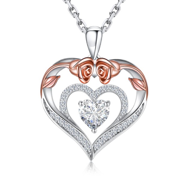 Valentines Day Gifts - Double Heart Necklaces, S925 Sterling Silver