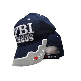 FBI Firm Believer in Jesus Christ Christian Dark Navy Blue Embroidered Cap Hat