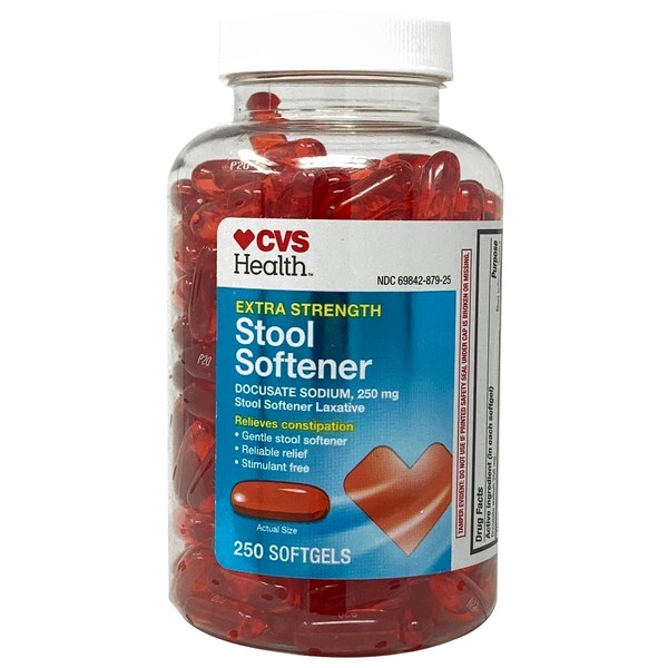CVS Extra Strength Stool Softener Docusate Sodium Softgels 250 mg, 250 Count