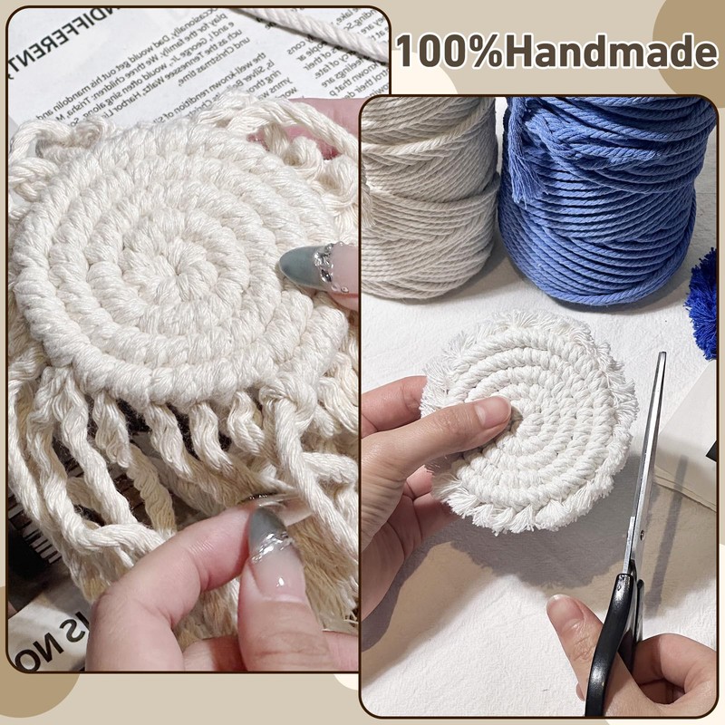 3.8in Boho Car Coasters for Cup Holders, 2PC Cup Coasters