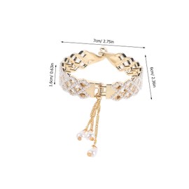 Generic 2pcs Rhinestone Hair Claw Clips: High Ponytail Clip Shiny Rhinestone Barrettes Women Metal Cuff Decorative Hair Accessories For Party Daily Use