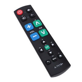 VELATEMOR Universal TV Remote Control with Big Buttons for Seniors, Easy Grip for TVs, No Programming Needed (2 AAA Batteries Not Inc.)