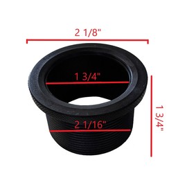 SereneDrains Shower Drain Gasket Plastic Threaded Fitting Seal Adapter for 2 Inch No Hub Drain Base Flange for Square and Linear Shower Floor Drains Thread Extension (Plastic)