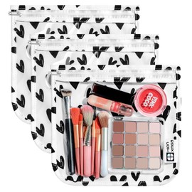 HIONXMGA TSA Approved Toiletry Bag, Set of 3 Clear Travel Toiletry Bag Quart Size Zipper Travel Pouch, Waterproof Makeup Cosmetic Bag for Women Men Kids Toiletries Carry on, Hearts Large