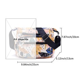 YANAIER Crossbody Bag for Women Ladies Multi Pockets Shoulder Bag Handbag Lightweight Nylon Casual Messenger Bag Travel Purse Peach blossom