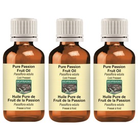 Devprayag Pure Passion Fruit Oil (Passiflora edulis) Natural Therapeutic Grade Cold Pressed (Pack of three) 100ml X 3 (10 oz)