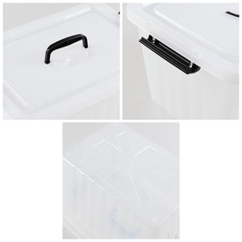 Bringer 4-Pack Clear Plastic Latching Storage Box, 18 L Storage Bin with Handle
