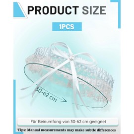 JUKOTA strumpfband hochzeit,1pcs Strumpfhalter für Damen,Strapse für Damen,Strumpfband in Blau für Hochzeit in Einheitsgröße,Band verziert mit Spitze,Schleife und einem edlen filigranen Glitzer-Stein