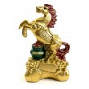 Caballo Figura De Resina Año Chino 8x5cm Dorado