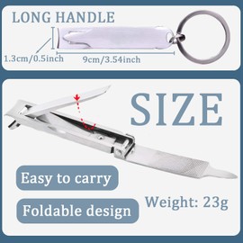 【Anti-Splash Design】 Ergonomic Stainless Steel Nail Clippers with Built-in Catcher | Includes Detachable Metal Nail File | Modern Unisex Trimmers for Precise Cutting, No Mess | Perfect for Daily Use