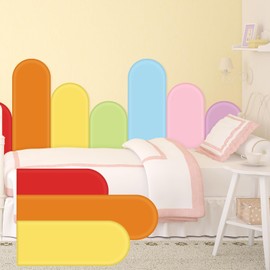 Hahafelt 7 Pcs 3D Anti Collision Wall Padding for Playroom 15.75'' 19.69'' 23.62'' Autism Peel and Stick Headboard Anti Collision Upholstered Wall Panels Self Adhesive Headboard Panels for Protection