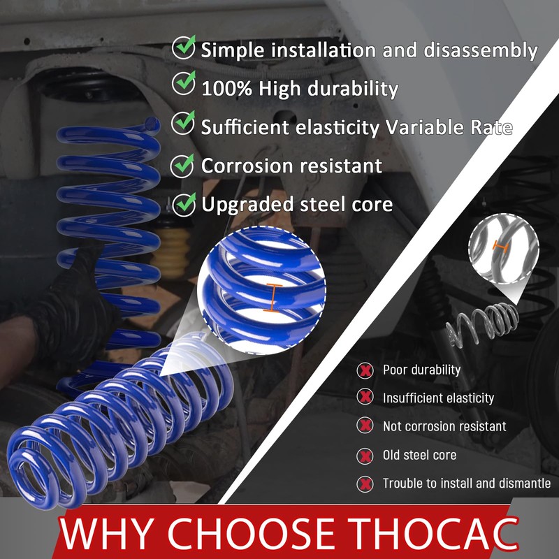THOCAC Heavy Duty Front Coil Springs for 1983-1997 Ranger -