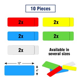 MVISUAL Dry Erase Magnetic Labels Large 12"x 4", Big Magnetic Labels for Whiteboards School Classroom Office Home,Pack of 10