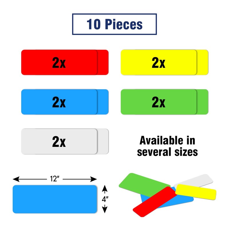 MVISUAL Dry Erase Magnetic Labels Large 12"x 4", Big Magnetic