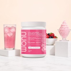 WONU I Colágeno Hidrolizado I 600g I 52 Servicios I Sabor Fresa-Arándano I Con Ácido Hiluronico Y Vitamina I Sin Azúcar