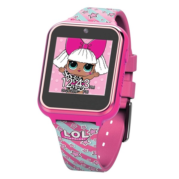 L.O.L. Surprise! Accutime Kids Hot Pink Educational Touchscreen Smart Watch Toy for Girls, Boys, Toddlers - Selfie Cam, Learning Games, Alarm, Calculator, Pedometer and more (Model: LOL4104)