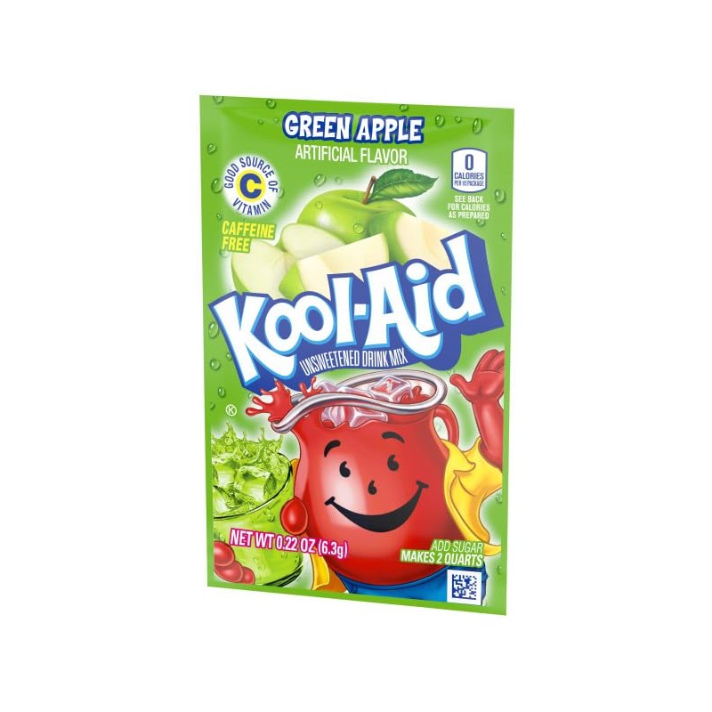 Green Apple Kool Aid Powdered Drink Mix (Pack of 48)