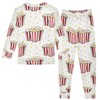 Vozoza Cartoon Popcorn Pajama Sets Long Sleeve Top with Pants