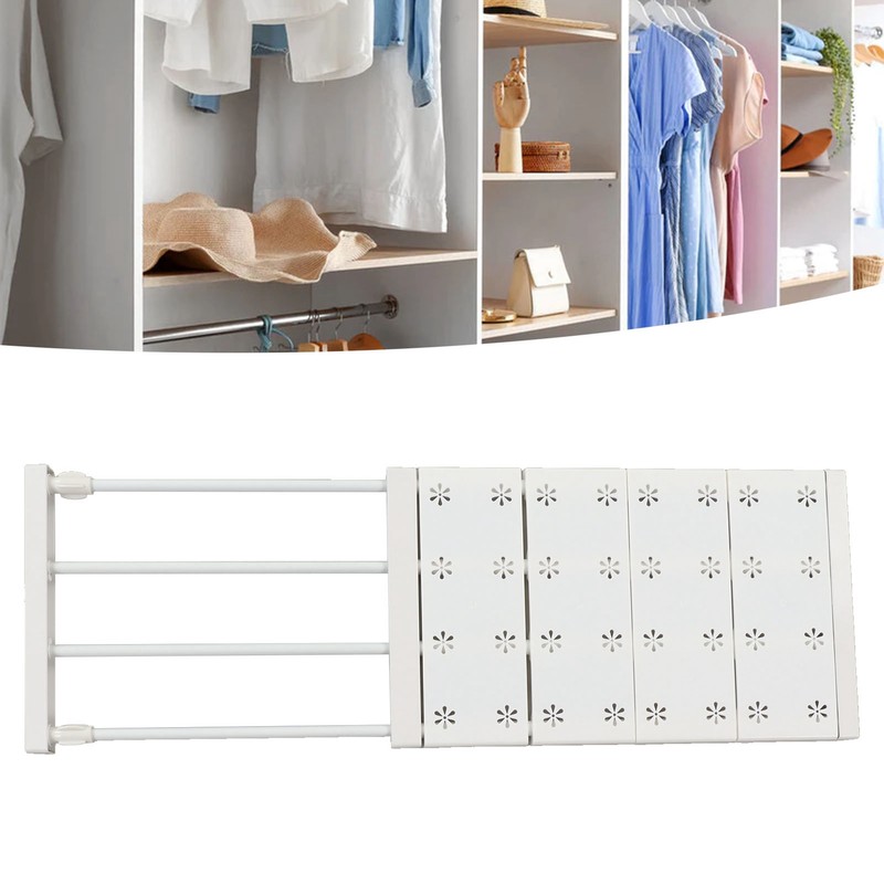 Wardrobe Partition Board Storage Extendable Rod Space Saving Layered Partition