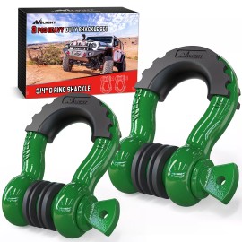 Nilight 2 Pack 3/4" D-Ring Shackle with 7/8" Screw 887lbs Break Strength