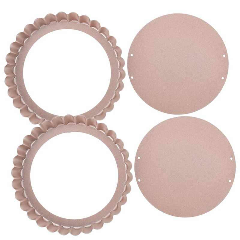 ULTECHNOVO 2sets 2pcs Non Stick Quiche Pan Tart Pan with
